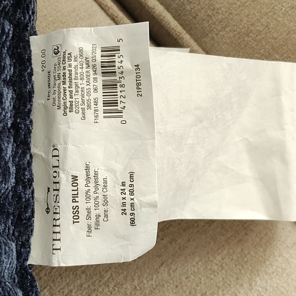 Threshold Navy Blue Accent Pillow 24 x 24 - Picture 4 of 5